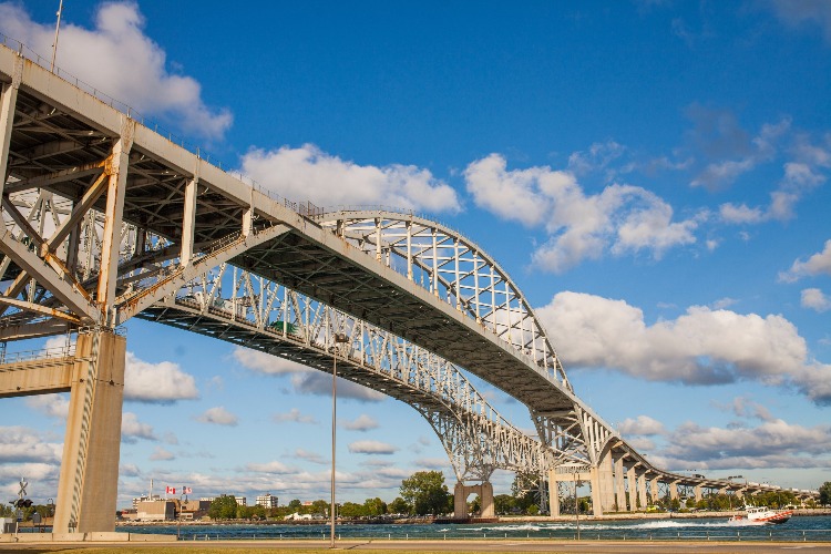The Blue Water Bridge is a great focal point along the water in Port Huron.