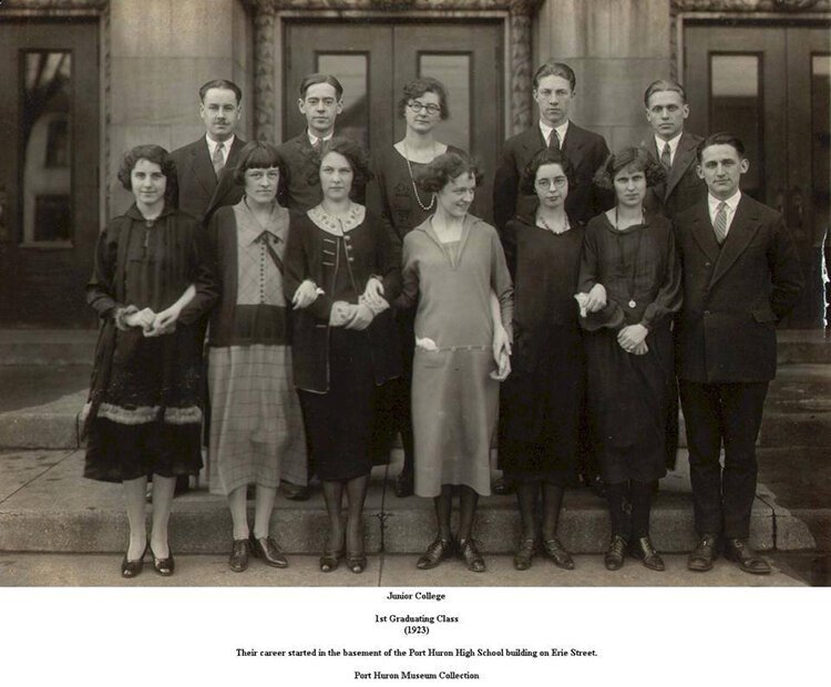 Port Huron Junior College's first graduating class, 1923.