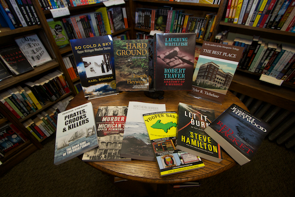 Books by local authors at Marquette's Snowbound Books