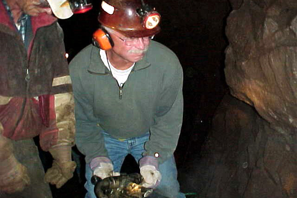 Handling a drill in a copper mine is no easy task. 