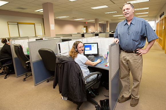 Jim Carollo of Issues and Answers call center, Iron Mountain