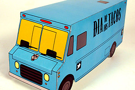 A paper toy verion of the taco truck by Renee Kirchenwitz.