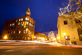 Downtown Marquette lights