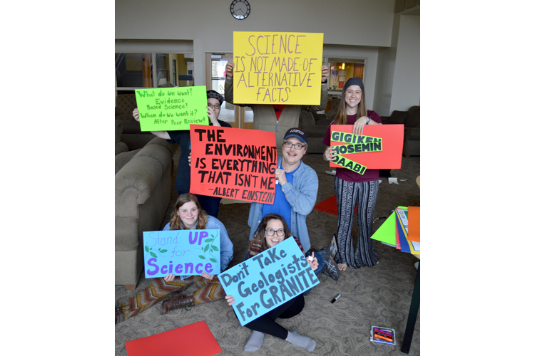 The results of a Marquette March for Science sign-making party.