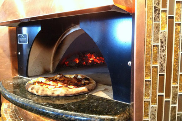 Wood-fired pizza at Huron Mountain Bakery.