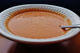 The tomato basil cream soup at New York Deli in Marquette.