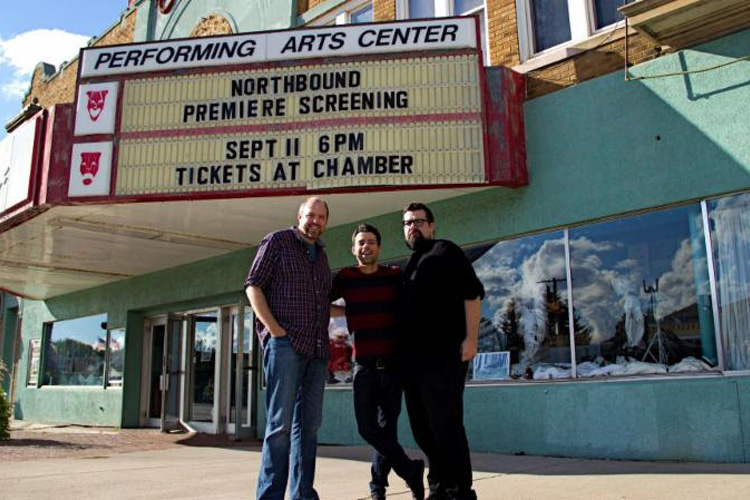 Jason Hagen, Seth and Nathan Anderson at the Northbound premiere at the Braumart Theater.