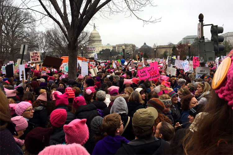 Just a tiny portion of the crowd during the Women's March. 