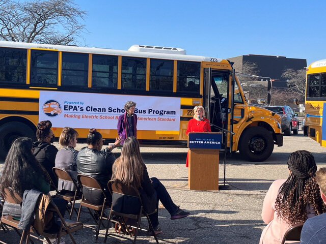 U.S. Rep. Debbie Dingell was on hand for the announcement about clean bus grants in Ypsilanti last fall.