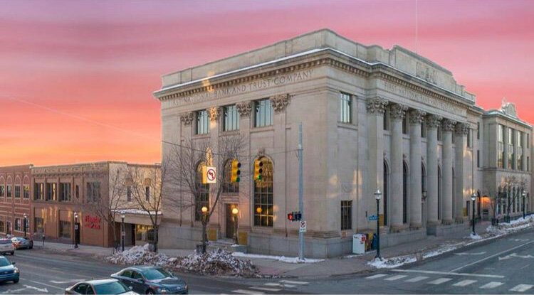Northcross Group's office is on the second floor of this historic bank building in downtown Marquette.