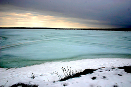 A view of a very chilly Torch Lake. 