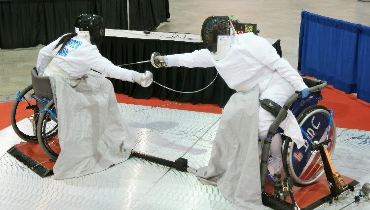 At the Meijer State Games, Andrea Hampton has won gold medals twice in fencing in the adaptive foil division.