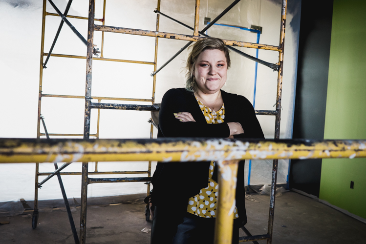Sushi Remix co-owner Alayna Wesener stands inside their Bay City location during its construction