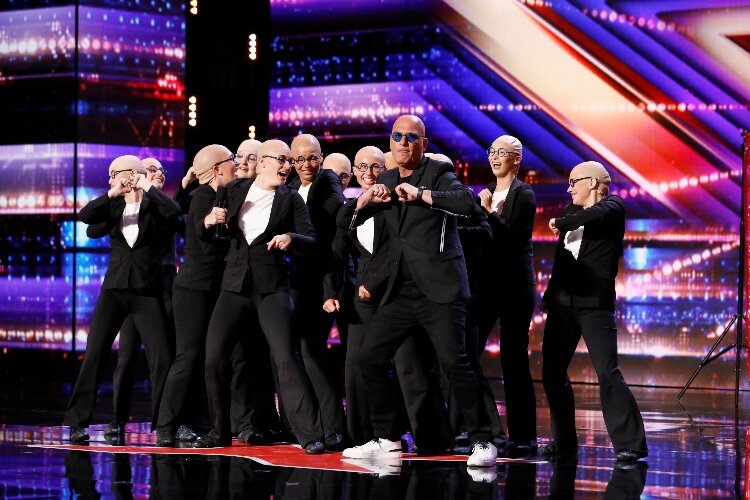 For the televised audition earlier this summer, the team dressed up like judge Howie Mandel. He even jumped on stage to join them for a dance. (Photo courtesy of NBC/Trae Patton)