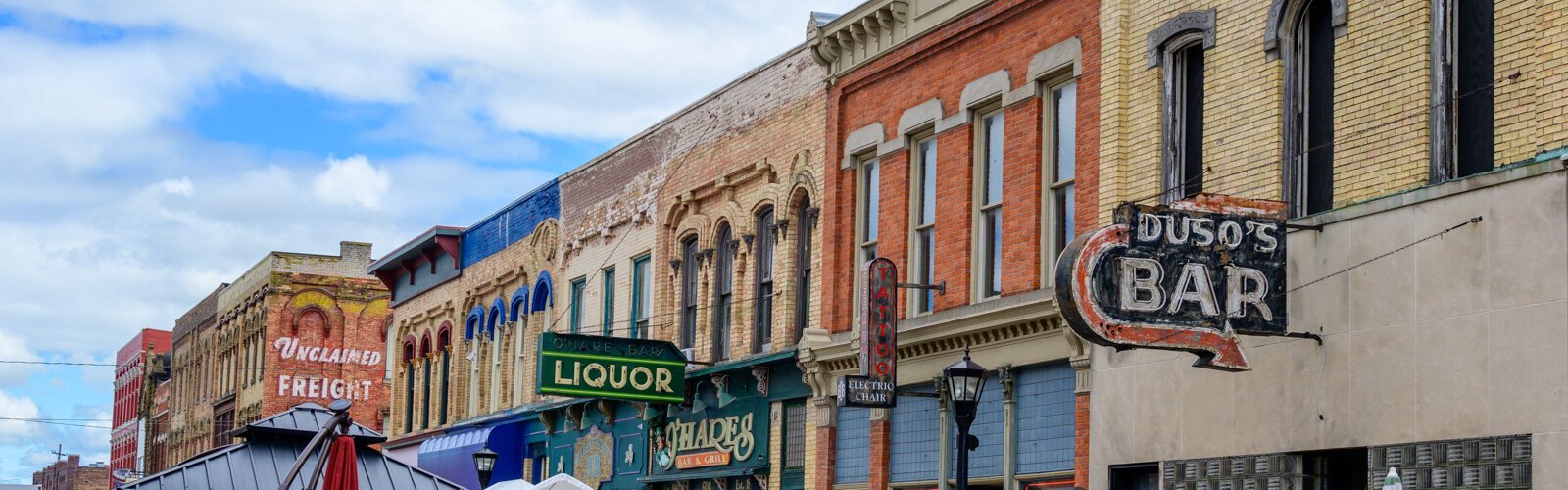 Historic Midland Street is home to accountants, lawyers, and most famously, nightspots.