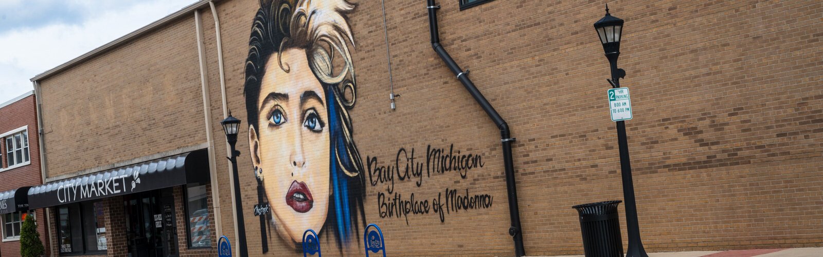 One of Bay City's most famous former residents is Madonna. Her portrait is captured downtown on the side of City Market.