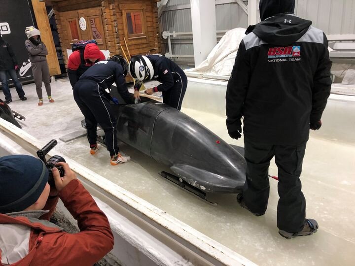 An Olympic bobsled prototype created in Bay City was tested in Lake Placid, N.Y., last winter.
