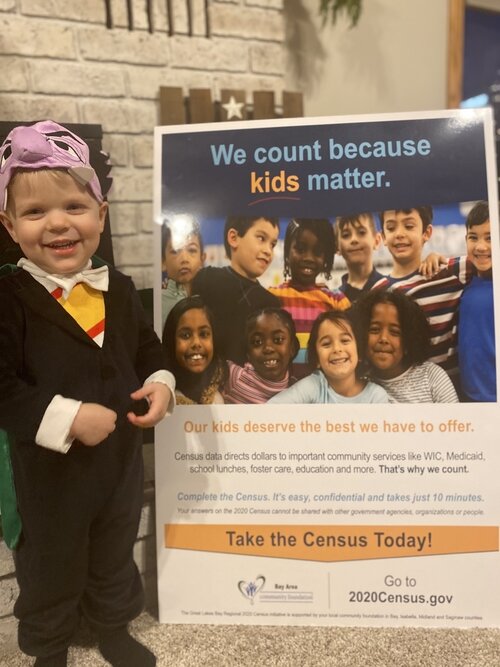 Even 2-year-old Oliver Wagner is contributing to the cause, dressing up as Count von Count from Sesame Street for a promotional photo asking people to make sure that they are counted in the 2020 census.