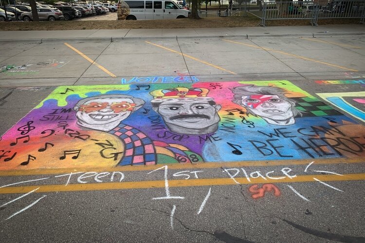 Vibrant colors filled the streets of Downtown Bay City during the 2019 Chalk Walk Art Festival. (Photo courtesy of Studio 23)