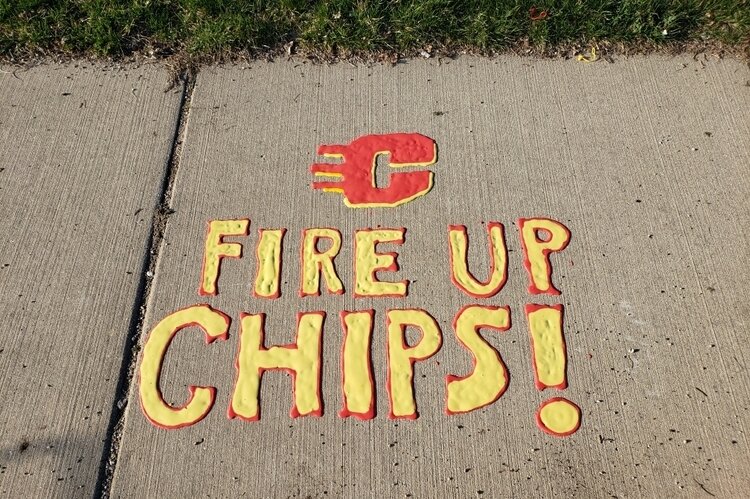 Chalk art created in Mt. Pleasant by Liz Whittemore and Erick Fredendall.