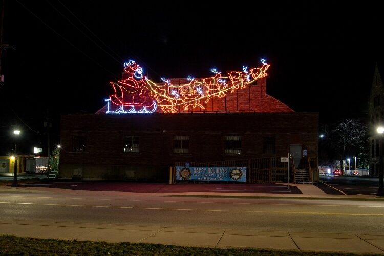 Santa and his magical reindeer take off from the roof of the Historical Museum of Bay County, 321 Washington Ave.
