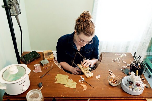 McIlvenna interviews her subjects first to learn their story. Then, she creates jewelry that reflects each woman's strength.