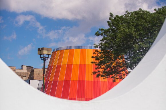 The Delta College Planetarium is a landmark building in downtown Bay City. (Photo Credit: Ashley Brown)