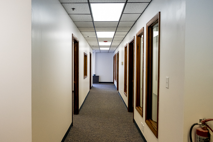 A section of the first floor contains a series of newly-developed offices. 