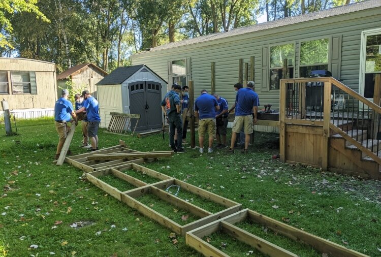 Volunteers from throughout the community build as many as 10 ramps to help families in the area.