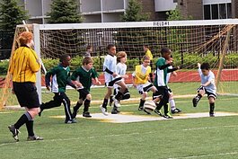 Ferndale Parks and Recreation youth play a game of soccer.