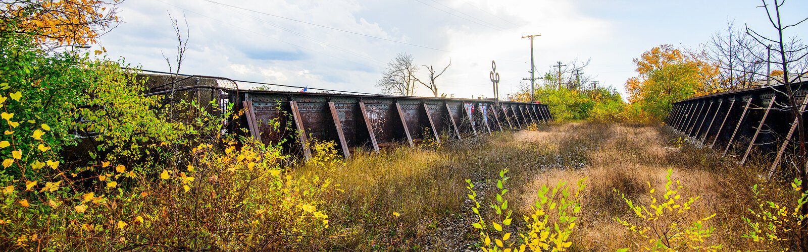 Future Joe Louis Greenway from Conrail property over Woodward Ave Highland Park.