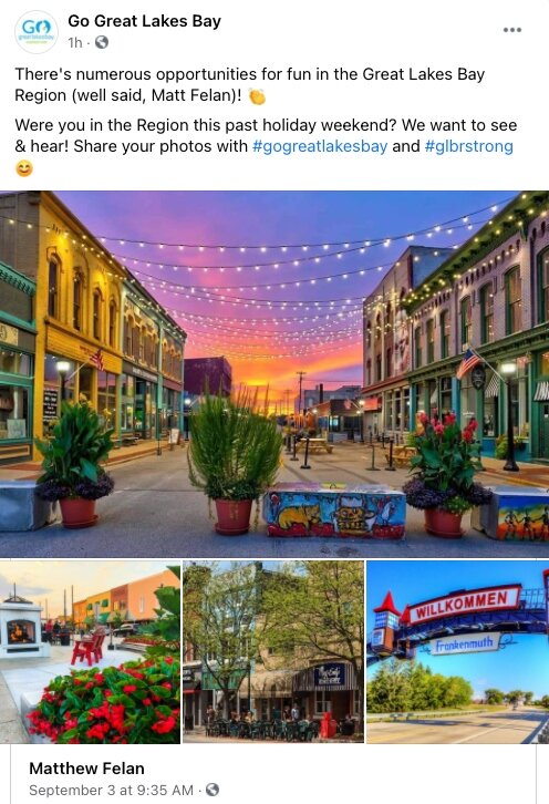 Go Great Lakes Bay is a tourism organization, so you'd expect its social media to be vibrant. It doesn't disappoint. (Photo courtesy of Go Great Lakes Bay)