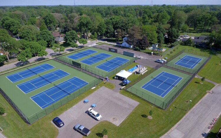 Fundraising for the Janet H. Jopke Courts began in 2010. Today, the complex includes 8 tennis courts, public restrooms, events space, and landscaping.