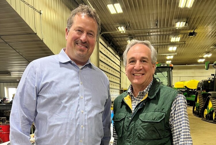 Michigan Sugar Company President and CEO Neil Juhnke, left, with now-retired Michigan Sugar Company President and CEO Mark Flegenheimer. (Photo courtesy of Michigan Sugar)