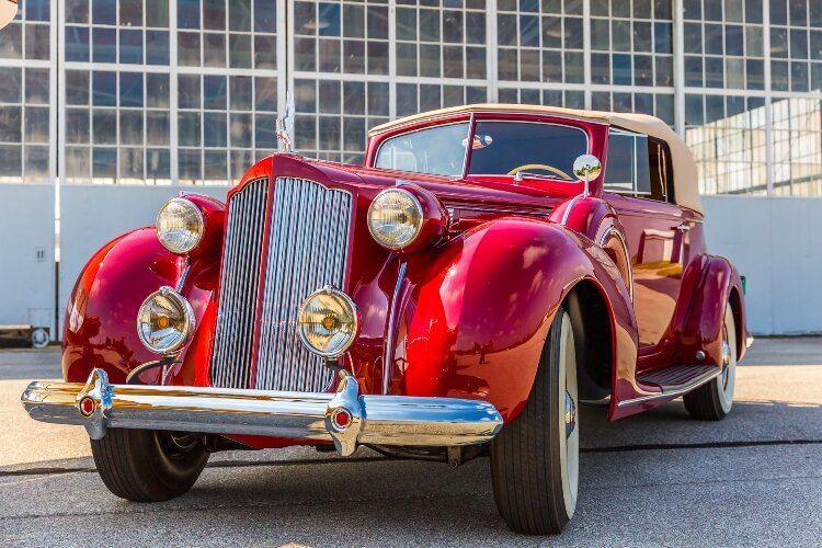 Pilot Andrew Kolak changed his focus from airplanes to restoring classic cars, including a 1938 Packard Victoria V12 convertible 3-speed.