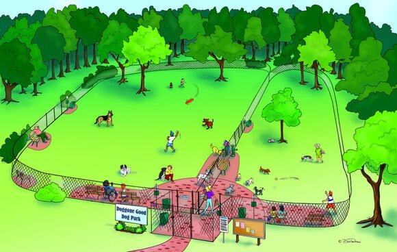 Artist's rendering of the dog park in Pinconning.