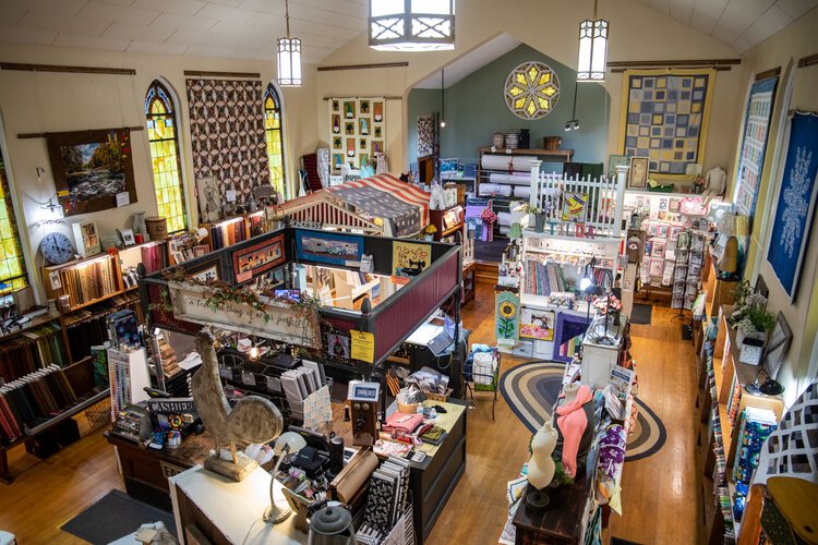 The shop is tailor made for fabric lovers. It carries everything from reproduction fabrics from the Civil War and the 1930s as well as modern fabrics.