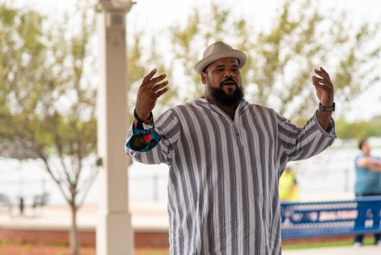 At the end of several lessons, Korie Lee Blossey talked to the audience about how the Bay City Players and other local organizations enriched his childhood.