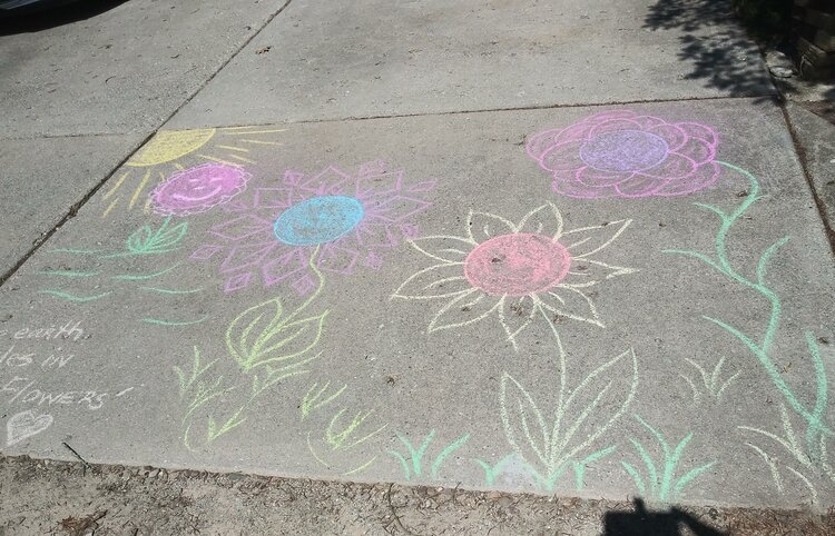 Tina Harvey adorned her Houghton Lake driveway with colorful flowers.