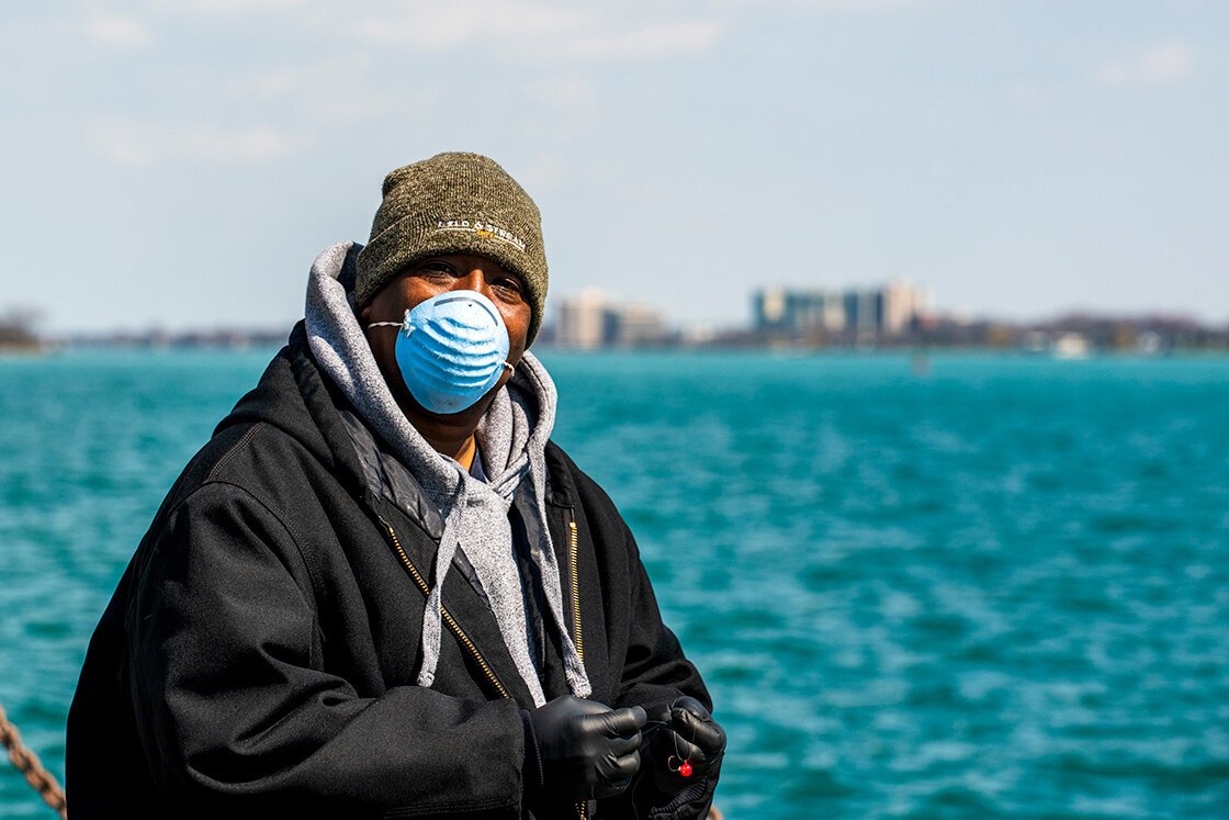 "It's peaceful here," says Detroiter Walter Robinson. Photo by Doug Coombe.