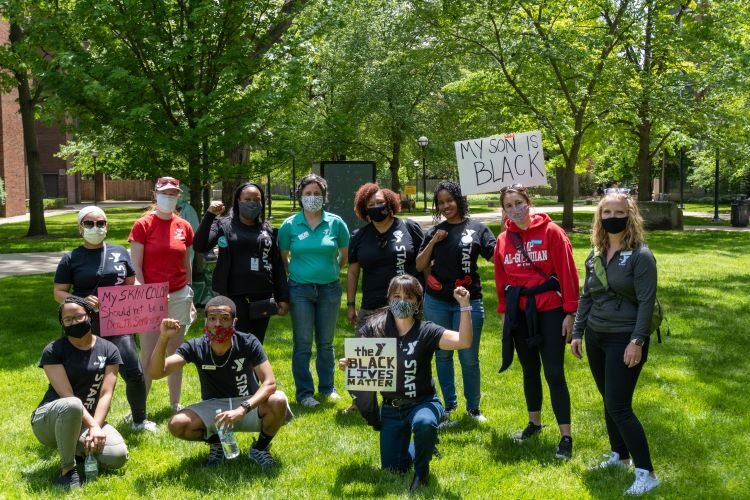 Ann Arbor YMCA staff protests at Black Lives Matter rally in 2020