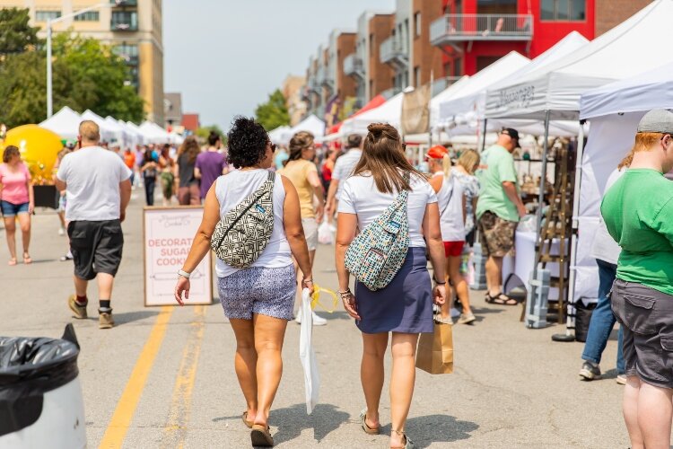 The festival attracted browsers and shoppers.