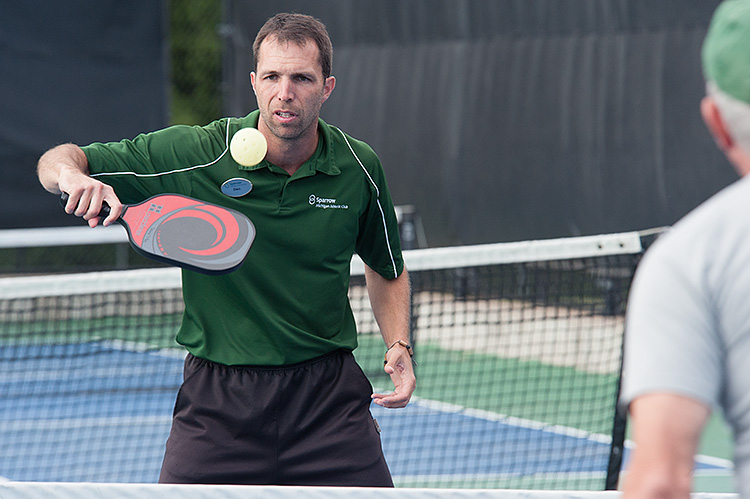 Daniel Howard playing Pickle Ball at he MAC - Photo Dave Trumpie