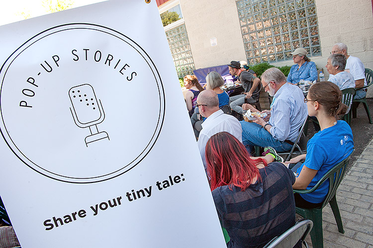 Storytellers speak at Allen Market Place - Photo Dave Trumpie