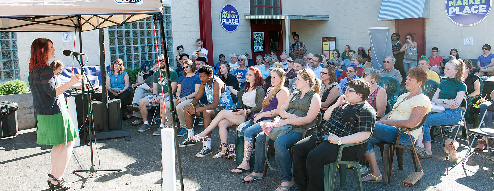 Storytellers speak at Allen Market Place - Photo Dave Trumpie