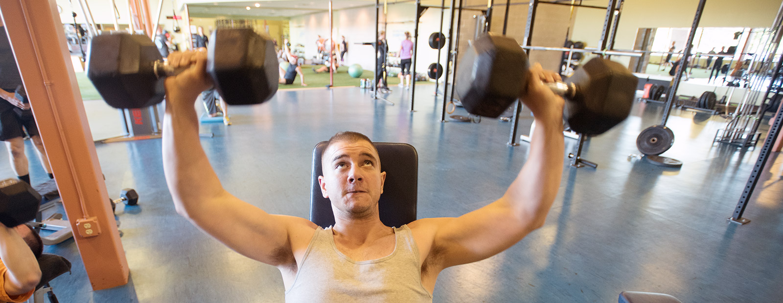 Justin Caine works out at State of Fitness-Photo Dave Trumpie