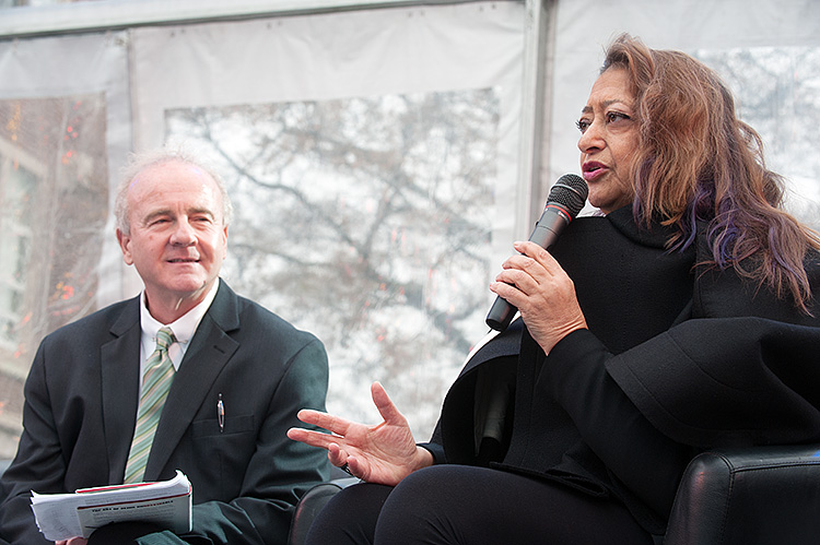 Zaha Hadid at the opening of the Broad Museum at MSU - Photo Dave Trumpie