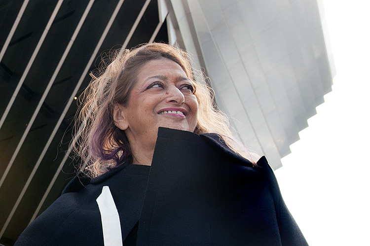 Zaha Hadid at the opening of the Broad Museum at MSU - Photo Dave Trumpie