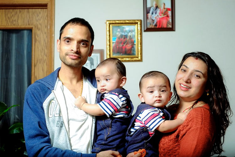 Durga & Dixya Acharya and their twins, Shrish and Shrivas-Photo Robert Killips