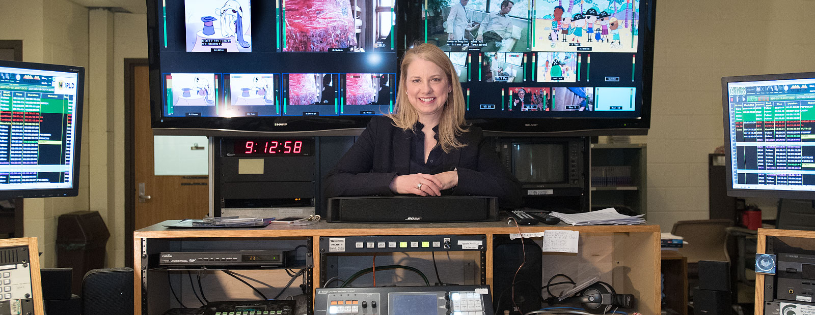 Susi Elkins in a WKAR control room - Photo Dave Trumpiie
